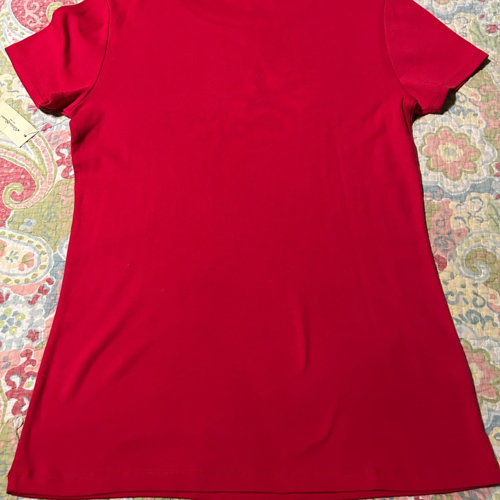 Red Eddie Bauer crew neck Tee. NWT - Picture 5 of 6